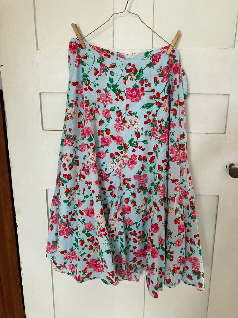 Ann Taylor strawberry and cherry wrap skirt
